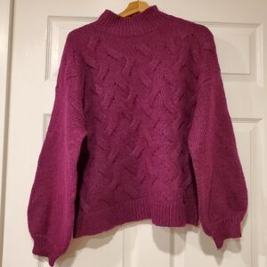 Nine West Purple Turtleneck Sweater